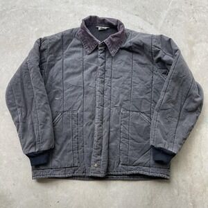 Vintage KEY‎ Workwear Quilted Insulated Chore Barn Coat Black Mens Large/XL